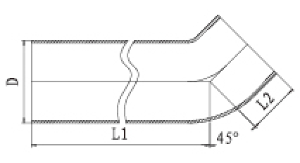 W型45度加長(zhǎng)彎頭結(jié)構(gòu)圖